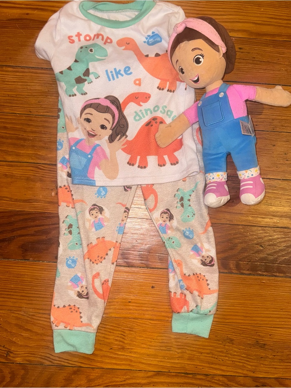 Toddler Ms. Rachel Plush and Pajama Top Pajama Bottom 3 Piece Set